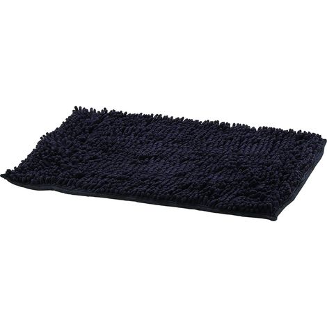 King Home TAPPETO BAGNO ANTISCIVOLO NERO in ciniglia 60x40 cm (1/4)