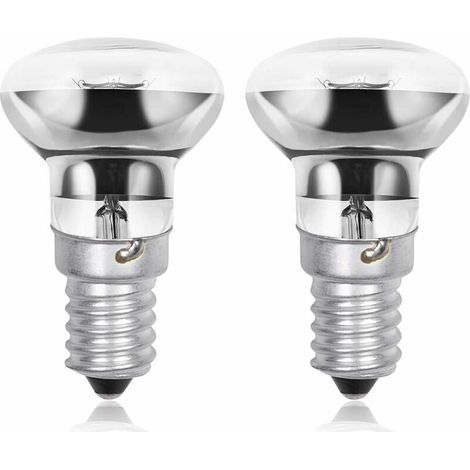 Lampe à lave R39 E14 40 W, petite vis Edison SES Spot réflecteur ampoules à lave, blanc chaud 2800 K à économie d'énergie R39 ampoules à intensité variable (lot de 2) (1/5)
