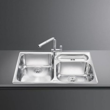 Lavello inox spazzolato 90x50 cm (1/2)
