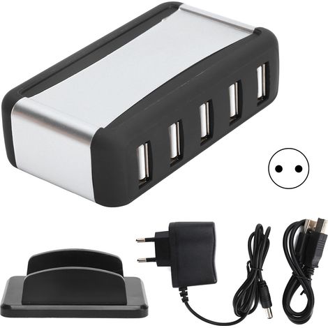7-Port High-Speed-USB-Hub mit 100-240V-Netzteil für PCs und Laptops (EU-Stecker) (1/5)