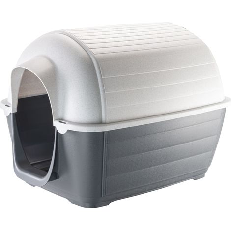 Ferplast KENNY Niche pour chiens en résine thermo-plastique - 5 tailles. Variante KENNY 07 - Misure: 80 x 111.6 x h 80 cm - Gris