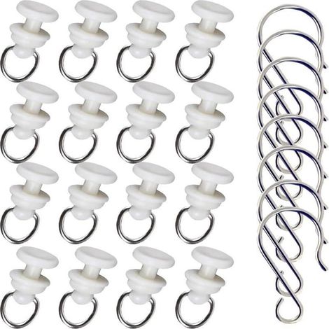 Ensemble de 70 crochets pour enrouleurs de rideaux, roulettes silencieuses en plastique nano, accessoires de rideaux faciles à remplacer (1/5)