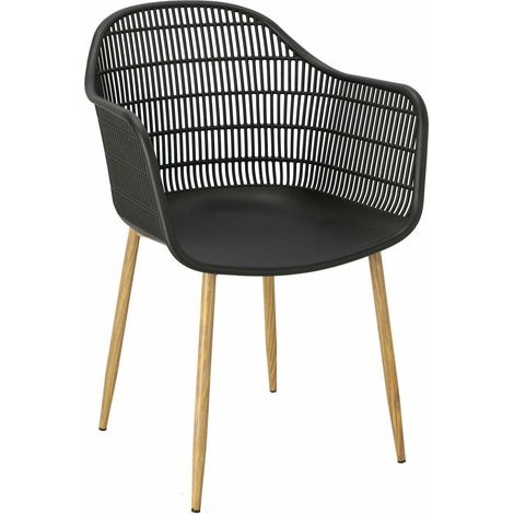 SEDIA IN PLASTICA nera Becker base in metallo TRAFORATO (1/5)