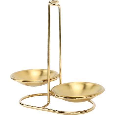 Support de cuillère à soupe vertical pour cuisine, repose-cuillère en acier inoxydable doré, avec 2 assiettes, pour marmite et ustensiles de cuisson (1/5)