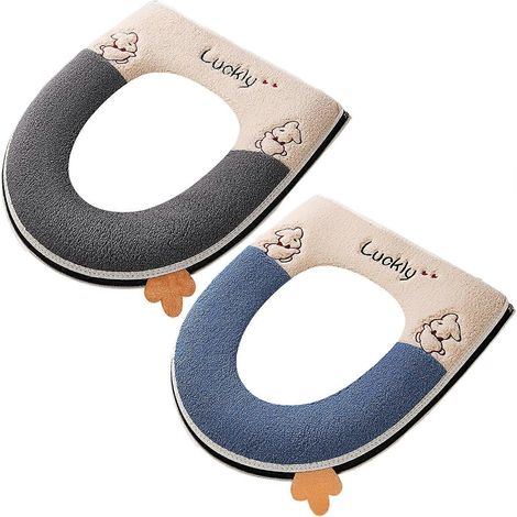 Lot de 2 tapis de toilette épais, coussin de siège de toilette imperméable, pour usage domestique (1/5)