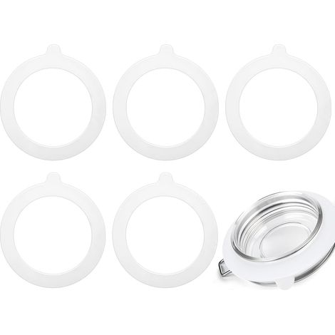CCYKXA Set mit 6 Ersatz-Silikondichtungsringen für Einmachgläser, weiß, luftdicht, für Deckel von Einmachgläsern, 70 x 95 mm