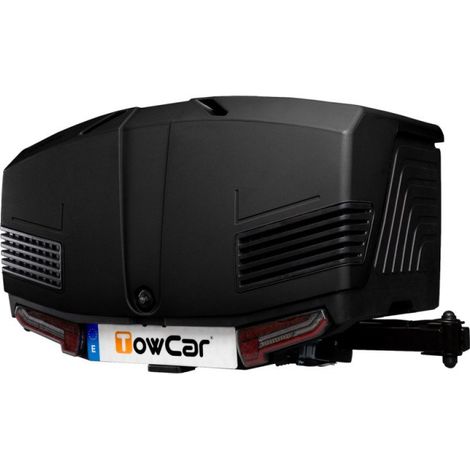 Coffre d'attelage TowBox V5 Swing Noir – Compatible avec support TBE0000 et TBG0000 – Accessoire remorque pour usage professionnel – Aragon