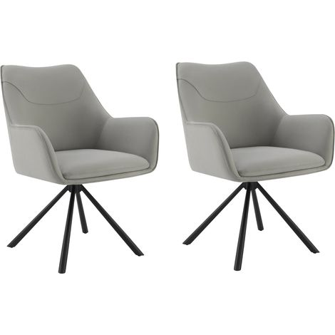 CHITA Polsterstuhl 2er Set, 360° drehbar, ergonomisch mit Rückenlehne, Strukturstoff, OEKO-TEX, Metallgestell, Esszimmerstuhl, Bürostuhl, Küchenstuhl, 4-Fuß-Stuhl