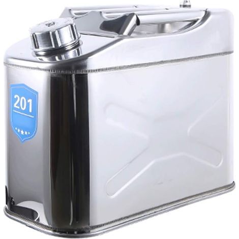 1 Bidon Acier Inoxydable 10L Avec Tuyau Essence Diesel Pour Voiture Bateau Camping (1/5)