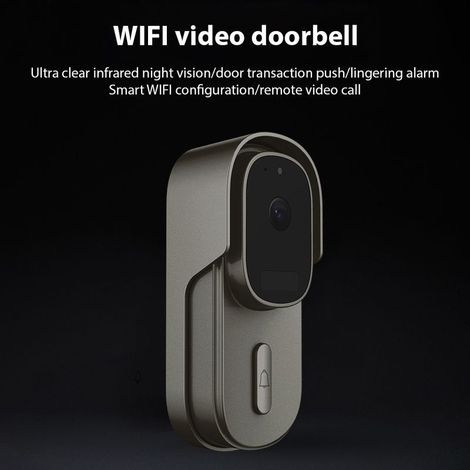 Sonnette vidéo 1080p, caméra intelligente sans fil, avec carillon, application Tuya, Wi-Fi 2,4 GHz, étanchéité IP65, appel visuel à distance, audio bidirectionnel, vision nocturne infrarouge, p (1/5)