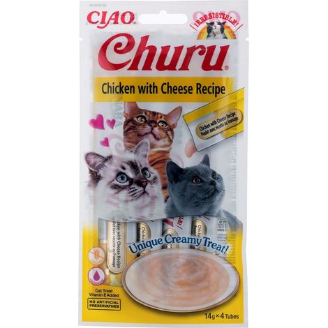 Inaba - churu - Snack cremoso per gatti - Pollo e formaggio - 4x14g (56g) (1/3)