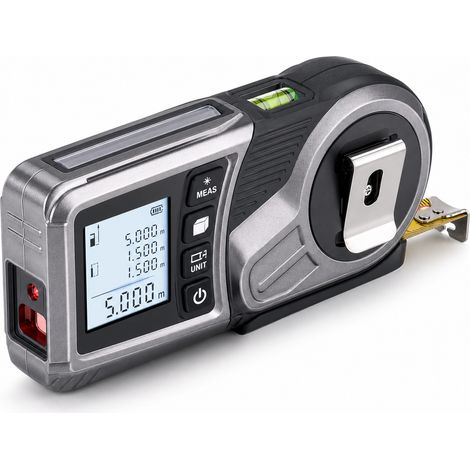 Telemetro laser 3 in 1 con metro livella per cantiere 5 m (1/5)