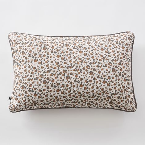 coussin déhoussable avec passepoil 40 x 60 cm gaze de coton imprimée léonie