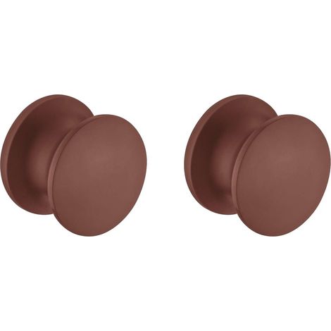 2x bouton poussoir 23mm plastique pour serrure espagnolette à appliquer push-lock, marron