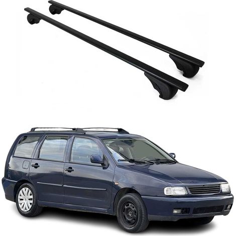 OMAC Dachträger Querträger für VW Polo mk3 Variant 1994-2002 – Abschließbar – Max. 75 kg – 2 Stangen Stahl Schwarz (1/5)