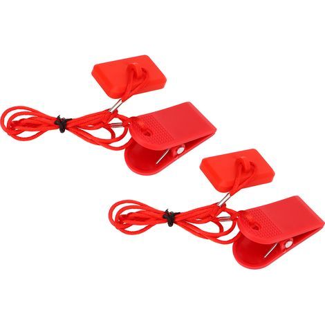 2PCS Interrupteur d'Arrêt d'Urgence pour Tapis de Course, Connecteur Rectangulaire ABS Laiton, Sécurité Équipement de Fitness (1/5)