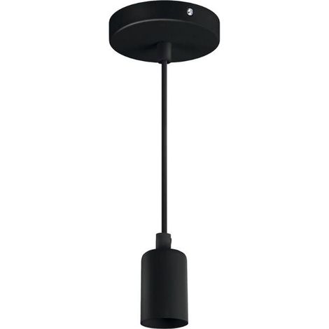 Silumen – Suspension ampoule E27 100 cm – Noir – Compatible ampoules LED – Design épuré pour intérieur moderne