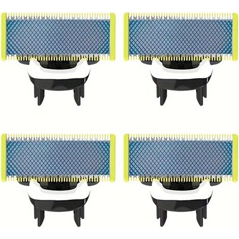 Lames de rechange compatibles avec les tondeuses à barbe électriques hybrides Philips One Blade Pro QP2520, QP2630, QP6510 et QP6531 (4 pièces) (1/5)