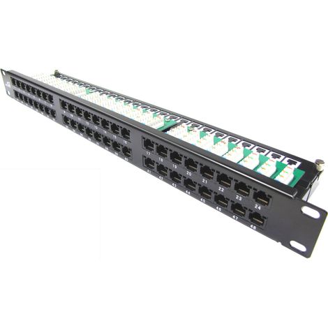 RackMatic - Panneau de brassage 1U 48 RJ45 UTP Cat.5e noir (1/2)