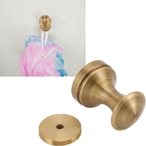 Crochet simple tout cuivre pour salle de bain, hôtel, à fixer derrière une porte, à suspendre au mur d'un hall d'entrée, patère sculptée, style antique (1/5)