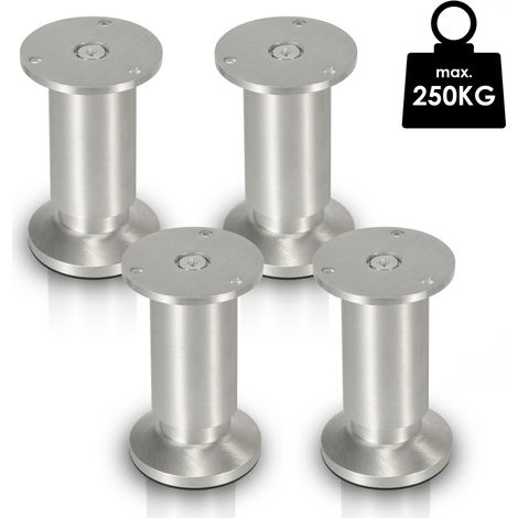 4X Gambe dei mobili 18CM Lega di alluminio Gamba di supporto del divano Gamba dell'armadio regolabile Gamba dell'armadio Gamba del divano Gamba del letto (1/5)
