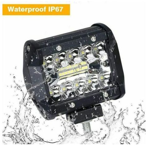 2PCS 60W Projecteur Phare de Travail LED, Projecteur Flood Combo Feu de Brouillard Lampe Conduite, LED Phare Longue Portée de (1/5)