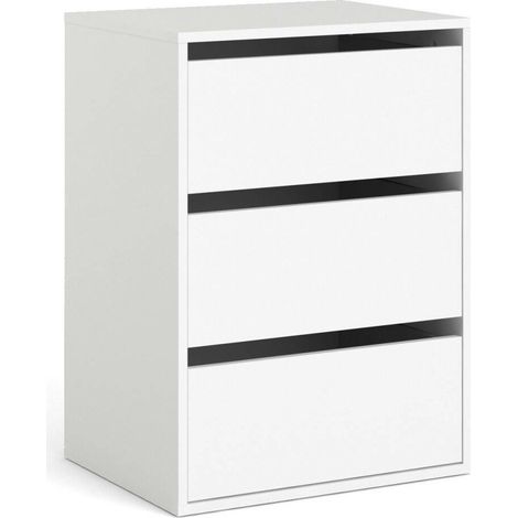 Dmora Cajonera interior con tres cajones, color blanco, 51 x 70 x 39 cm, con embalaje reforzado