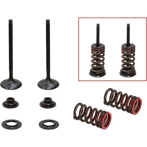 VÁLVULAS DE ESCAPE PSYCHIC (JUEGO DE VÁLVULAS CON RESORTES Y ARANDELAS) KAWASAKI KXF 250 '04-'16, (KX 250 F) SUZUKI RMZ 250 '04-'06 ACERO (MX-09509E) (25X4,46X79,2MM)