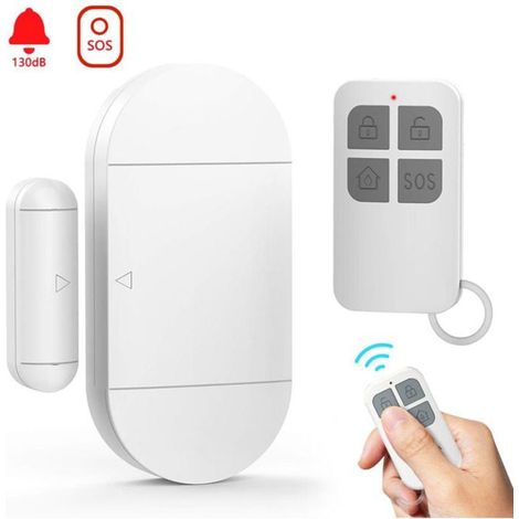 Détecteurs de porte et de fenêtre sans fil avec télécommande et piles, capteur magnétique antivol anti-intrusion (1/5)