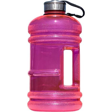 Garrafa de água de grande capacidade, 2200ml/design de balde - Rosa.