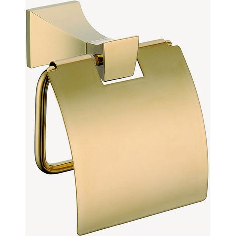 Wand-Toilettenpapierhalter mit Deckel Golden - Chloe (1/2)