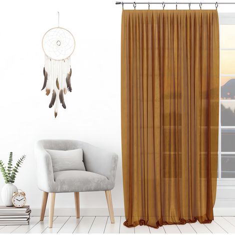 Voilage avec anneaux 135X250 cm SPIRIT bronze, par Soleil d'ocre