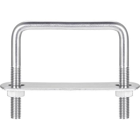 Carré U-Boulons, 3 Ensembles 72mm(2.83") Interne Largeur 70mm Longueur M8 304 Inox Acier U Pince boulon avec Écrous et Plates, pour Bateau Remorque (1/5)