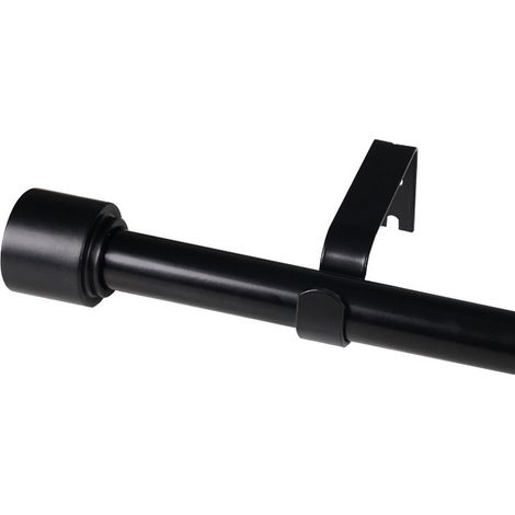Tringle à rideaux réglable et robuste avec embouts de fixation - Noir - 168 à 304 cm (1/5)