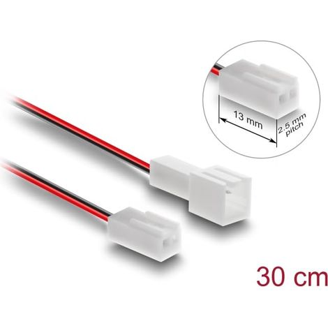 DELOCK CÂBLE D'EXTENSION DE VENTILATEUR MÂLE VERS FEMELLE 2 BROCHES 30 CM 90869