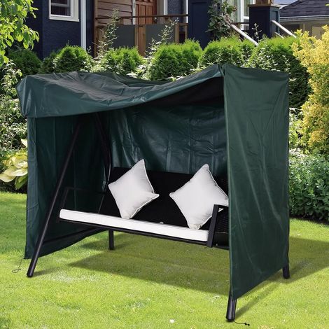 Funda para columpio de jardín 177 x 114 x 152 cm, impermeable, protección UV, verde oscuro HAVRYA (1/5)