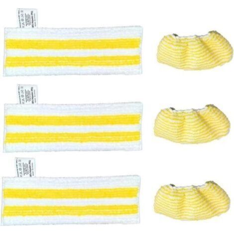 Lot de 6 chiffons en microfibre pour nettoyeurs vapeur Kärcher Easyfix SC1 SC2 SC3 SC4 SC5 - Accessoires de rechange (1/2)