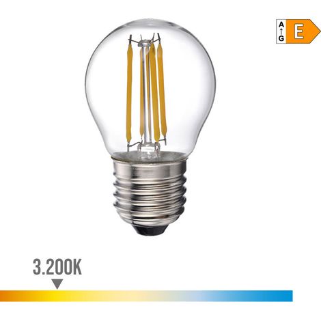 Ampoule LED EDM Filament Sphérique E27 4W 500lm 3200K Lumière Chaude Ø4,5x7,8cm (1/3)