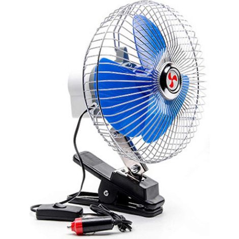 Ventilateur électrique rotatif puissant et silencieux pour voiture, avec prise allume-cigare, 20 cm (8 pouces), 12 V, pour camions, camping-cars et bateaux. (1/4)