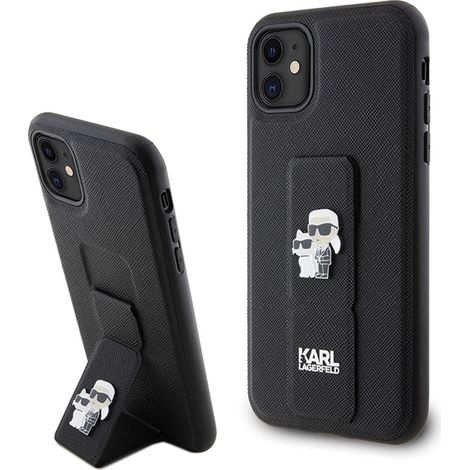 Karl Lagerfeld Gripstand Saffiano Black iPhone 11 Hülle (1/5)