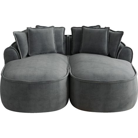2-Sitzer-Sofa aus Chenille, grau, modular, ohne Gestell, kein Aufbau, MODENUIT (1/5)