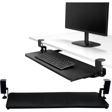Soporte de escritorio Alogy para ratón y teclado, color negro.