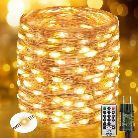 btfarm Lichterkette für den Innenbereich mit Fernbedienung, 50+5 m lange Lichterkette mit 500 LEDs für den Außenbereich mit Timer, IP65 wasserdicht, 8 Modi, Kupferdraht-Lichterkette für Schlafzimmer,  (1/5)
