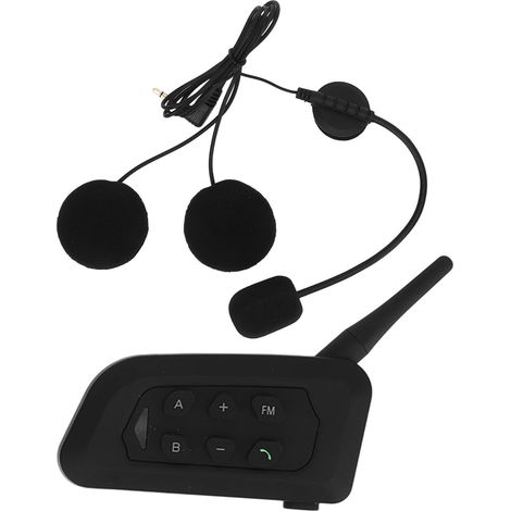 Écouteurs pour casque de moto, Bluetooth 5.1, prennent en charge les appels de groupe à 4 personnes, réduction du bruit, autonomie en conversation de 1500 mètres, talkie-walkie d'arbitre. (1/5)