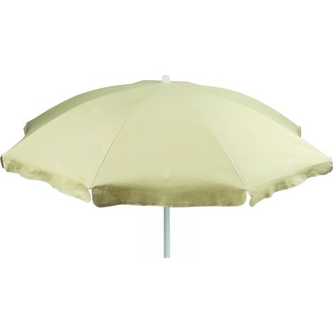 Ombrellone per stabilimenti balneari e giardino con snodo e telo ecrù in alluminio Made in Italy diametro 2 metri base non inclusa