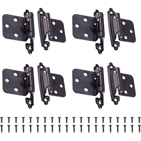 Juego de 8 bisagras de acero inoxidable, bisagra para puerta de armario con tornillos, bisagra de acero inoxidable para muebles, para bisagras de puertas, bisagras de armarios y bisagras de conexión. (1/5)
