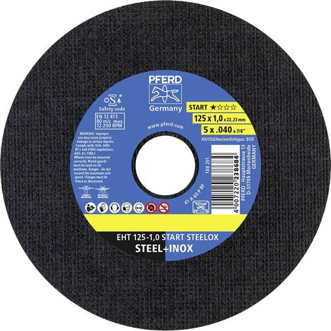 Pferd – Lot de 25 disques à tronçonner 125mm – Ø 22.23mm – Épaisseur 1mm – Pour acier et inox – Haute performance de coupe