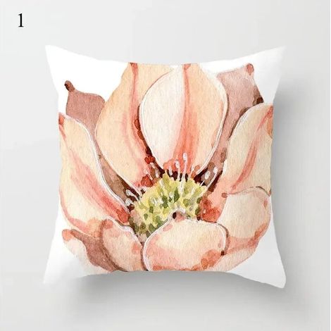 Taie D'oreiller Coton Linen Motif Daisy - Usage Intérieur Extérieur - Pour Canapé Chaise Lit Voiture - 40x40 cm (1/5)