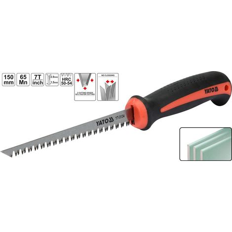 Rigipsplattensäge 150 mm Gipskarton Trockenbau Handsäge Säge Holzsäge Gips Karton