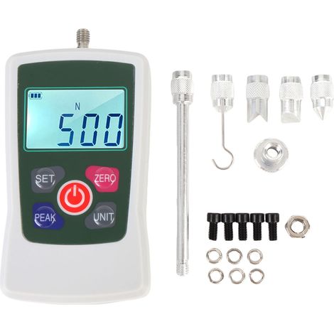 GARRYFIZH Dynamomètre numérique 50N, mesureur de force de traction et de poussée à main, 3 modes, 4 unités, écran rétroéclairé, arrêt automatique (1/5)